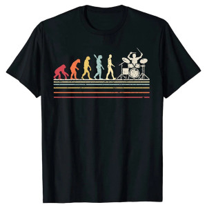 T-shirt Musique Batterie "Évolution du Batteur"