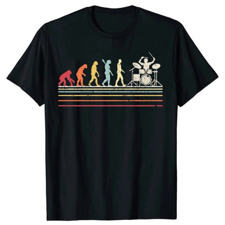 T-shirt Musique Batterie "Évolution du Batteur"