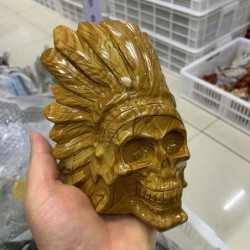 Crâne de guérison chef sioux en pierre naturelle sculpté à la main !