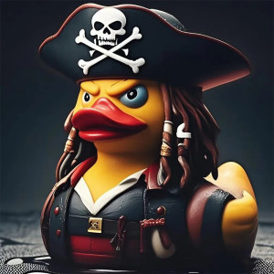 Canard de Bain Tête de Mort & Pirates "Capitaine Bec Noir"