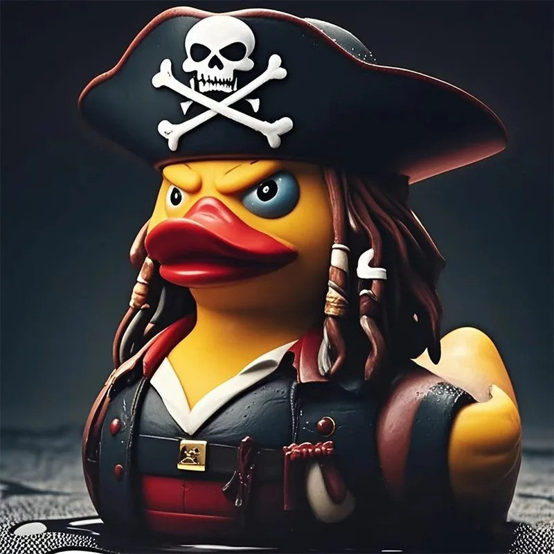 Canard de Bain Tête de Mort & Pirates "Capitaine Bec Noir"