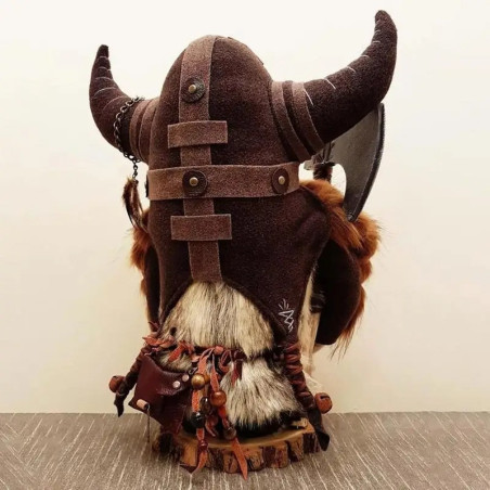 Vue de côté Figurine Viking Barbu "Gardien des Crânes Nordiques"