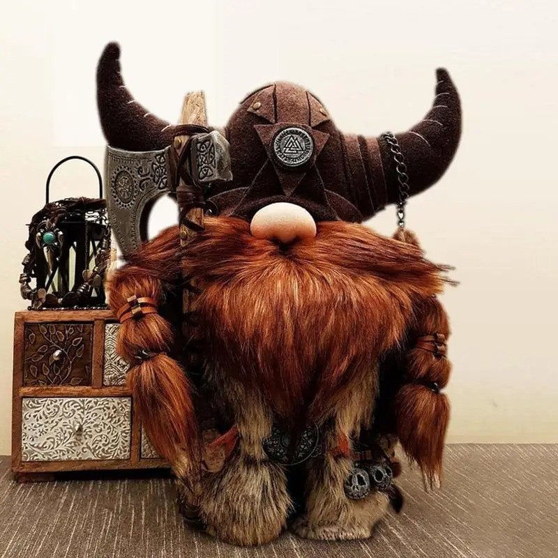Figurine Viking Barbu "Gardien des Crânes Nordiques"
