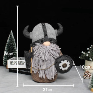 Dimensions Figurine Viking "Barbe de Fer Gris" - Gardien du Bouclier Nordique