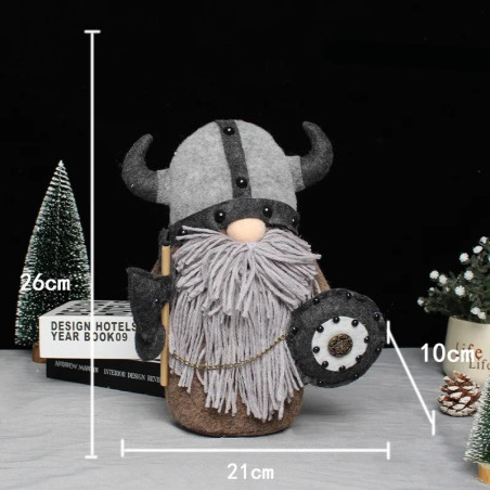 Dimensions Figurine Viking "Barbe de Fer Gris" - Gardien du Bouclier Nordique