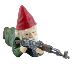 Vue générale Nain de Jardin Militaire "Gnome Kalash Camouflage"
