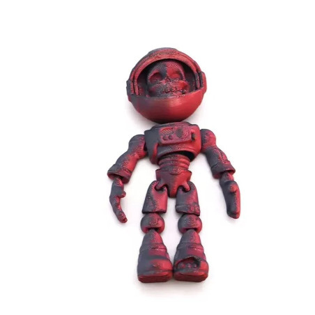 Figurine Tête de Mort – Astronaute 3D Chromatique Couleur rouge