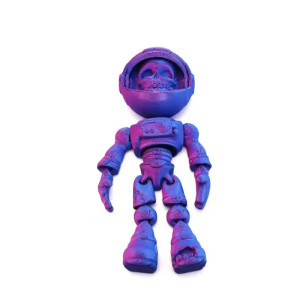 Figurine Tête de Mort – Astronaute 3D Chromatique Couleur Violet