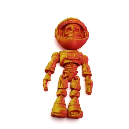Figurine Tête de Mort – Astronaute 3D Chromatique Couleur orange