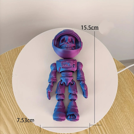 Dimensions Figurine Tête de Mort – Astronaute 3D Chromatique