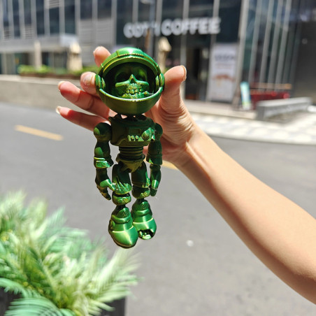 Figurine Tête de Mort – Astronaute 3D Chromatique