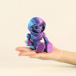 Détails du Magnifique Figurine Tête de Mort Astronaute 3D Chromatique