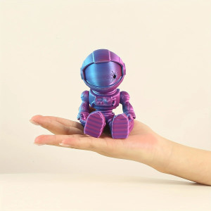 Vue casque fermé du Magnifique Figurine Tête de Mort Astronaute 3D Chromatique