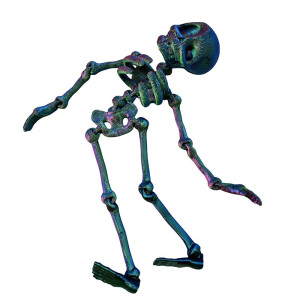 Figurine Squelette Articulé 3D Tête de Mort Couleur vert