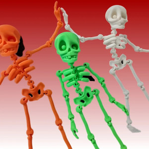 Figurine Squelette Articulé 3D Tête de Mort - 3 couleurs au choix !