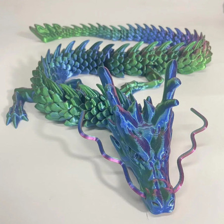 Figurine Dragon Ryū Squelettique Articulé - Édition Spéciale Articulée 90 cm Couleur bleu
