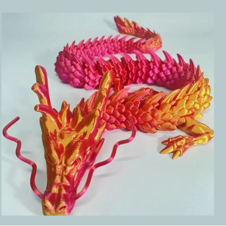 Figurine Dragon Ryū Squelettique Articulé - Édition Spéciale Articulée 90 cm Couleur Rose