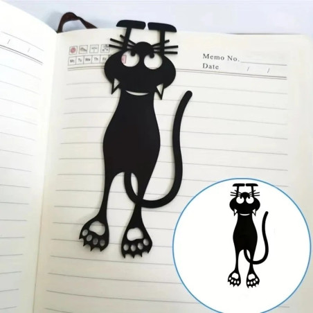 Vue générale Marque-page Chat Noir "Malice"