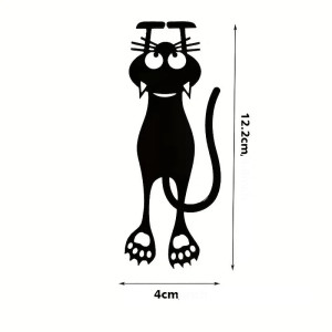 Dimensions Marque-page Chat Noir "Malice"