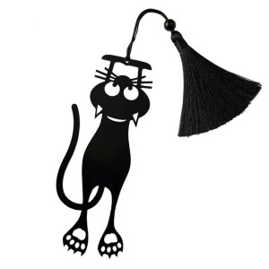 Vue générale Marque-page Chat Noir "Malice" - Édition Grimoire