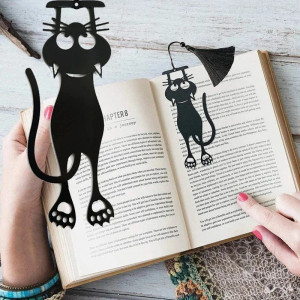 Marque-page Chat Noir "Malice" - Édition Grimoire