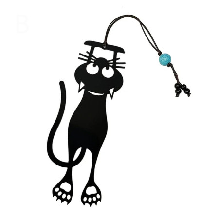 Marque-page Chat Noir "Malice" - Édition Talisman Couleur bleu