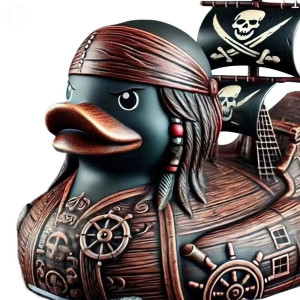 Canard de Bain Tête de Mort Pirate "Capitaine Noirbarbe"