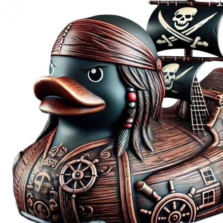 Canard de Bain Tête de Mort Pirate "Capitaine Noirbarbe"