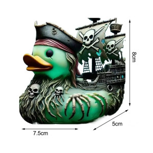 Dimensions Canard de Bain Tête de Mort Pirate "Spectre Maudit"