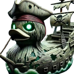 Avant Canard de Bain Tête de Mort Pirate "Capitaine Sombreflamme"