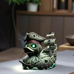 Canard de Bain Tête de Mort Pirate "Capitaine Sombreflamme"
