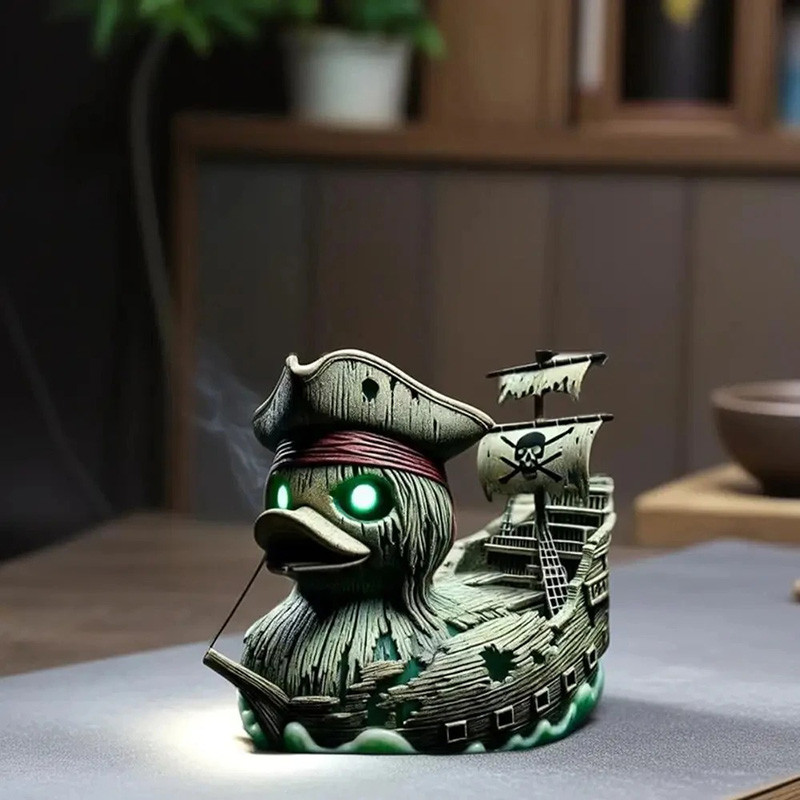 Canard de Bain Tête de Mort Pirate "Capitaine Sombreflamme"