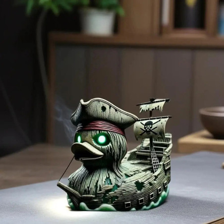 Canard de Bain Tête de Mort Pirate "Capitaine Sombreflamme"