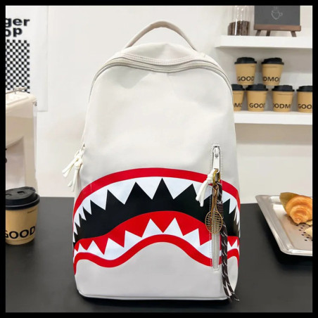 Sac Punk Rock - Requin Predator Squal Attack Couleur blanc