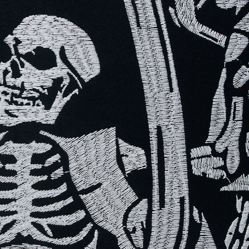 Patch Brodé Tête de Mort "Pilote du Chaos" - 32 cm x 26.5 cm