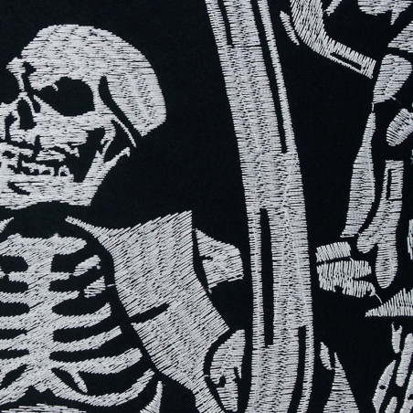 Patch Brodé Tête de Mort "Pilote du Chaos" - 32 cm x 26.5 cm