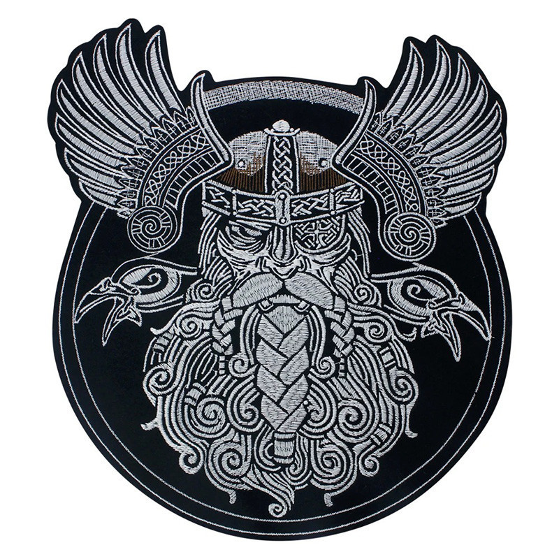 Patch Brodé Viking "Odin le Guetteur" - 26.3 cm x 30 cm