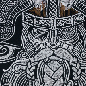 Vue détaillée Patch Brodé Viking "Odin le Guetteur" - 26.3 cm x 30 cm