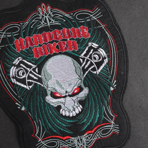 Patch Brodé Tête de Mort Biker "Hardcore Rider"