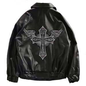 Patch Brodé Gothique – Croix Ailée "Symbole d’Ascension Noire" - 28.5 cm x 26 cm