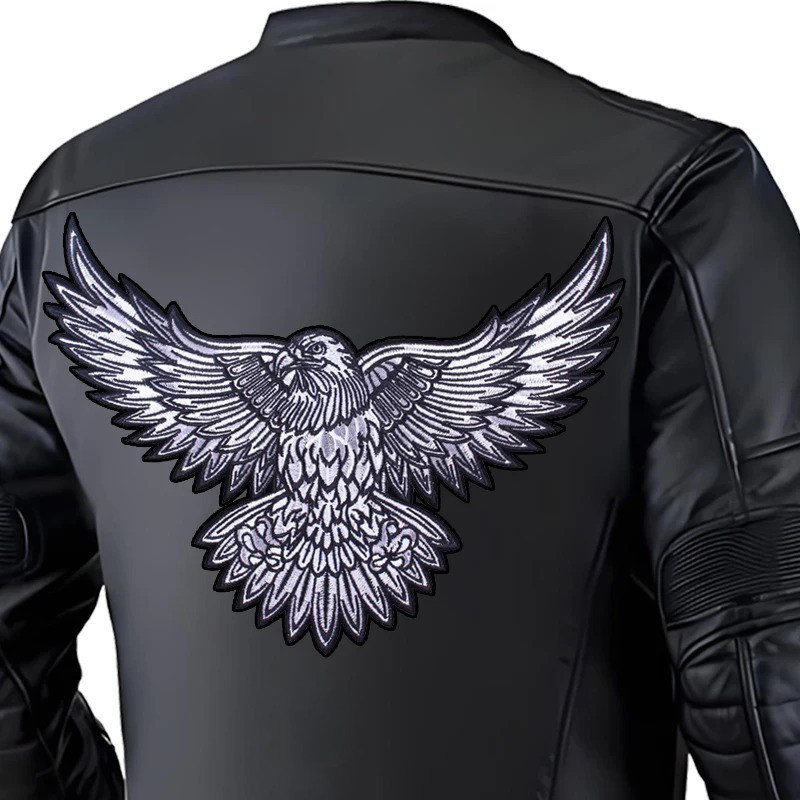 Patch Aigle Biker "L'Envol du Guerrier" - 29 cm x 16 cm