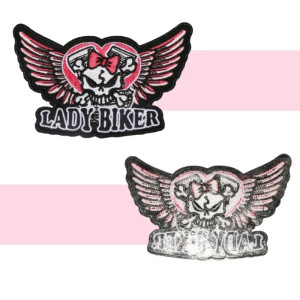 Patch Tête de Mort Biker "Lady Crâne Rebelle" - 6 cm x 10.8 cm