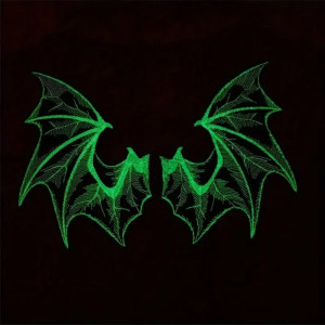Écusson Thermocollant Goth Ailes de Chauve-Souris Luminescentes