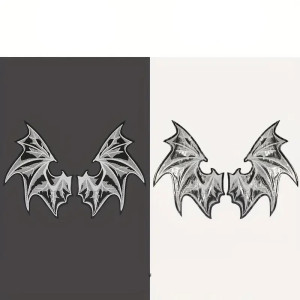Details Écusson Thermocollant Goth Ailes de Chauve-Souris Luminescentes