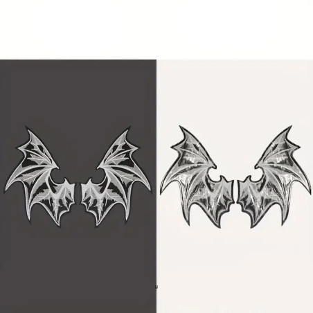 Details Écusson Thermocollant Goth Ailes de Chauve-Souris Luminescentes