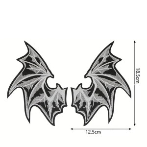 Dimensions Écusson Thermocollant Goth Ailes de Chauve-Souris Luminescentes