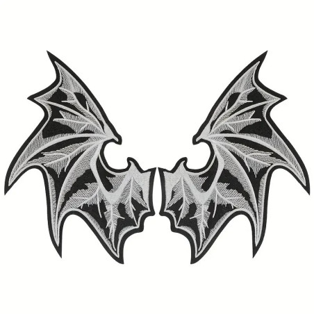 Écusson Thermocollant Goth Ailes de Chauve-Souris Luminescentes