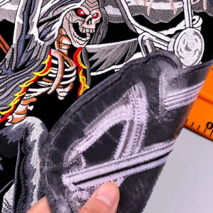 Magnifique Patch Brodé Biker Faucheuse en Furie - 29.5 cm x 26.5 cm