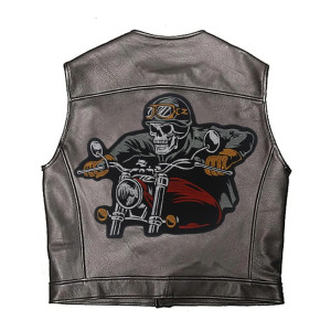 Magnifique Écusson Tête de Mort Motard Crâne Pilote Vintage
