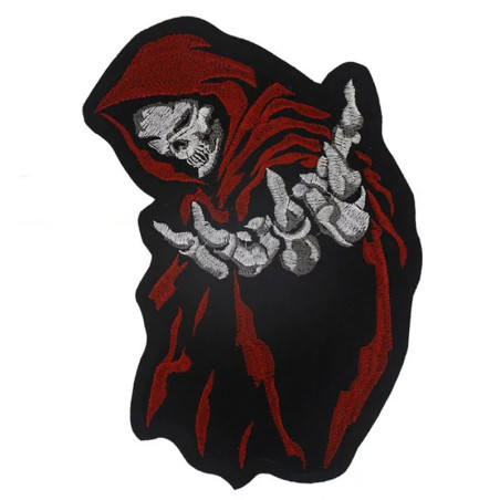 Patch Tête de Mort Faucheuse  "Main du Néant" - 24.5 cm x 41.5 cm